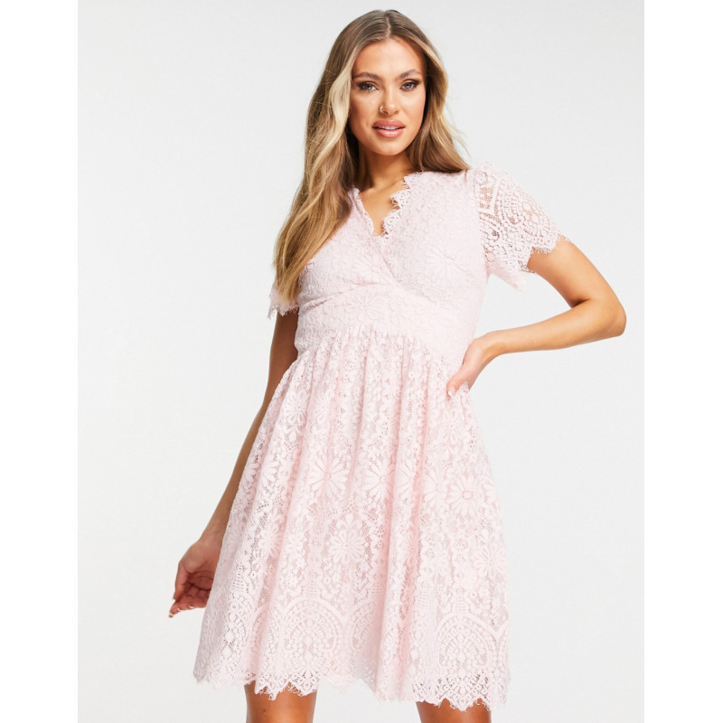 TFNC lace mini dress in pink