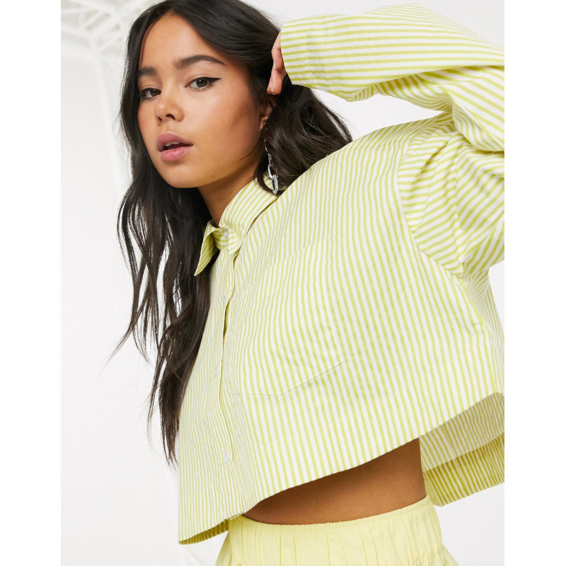 COLLUSION cropped shirt in...