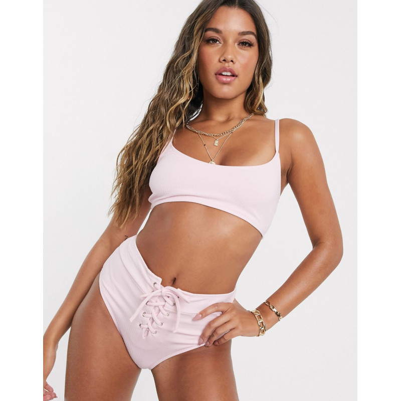 Missguided textured lace up...