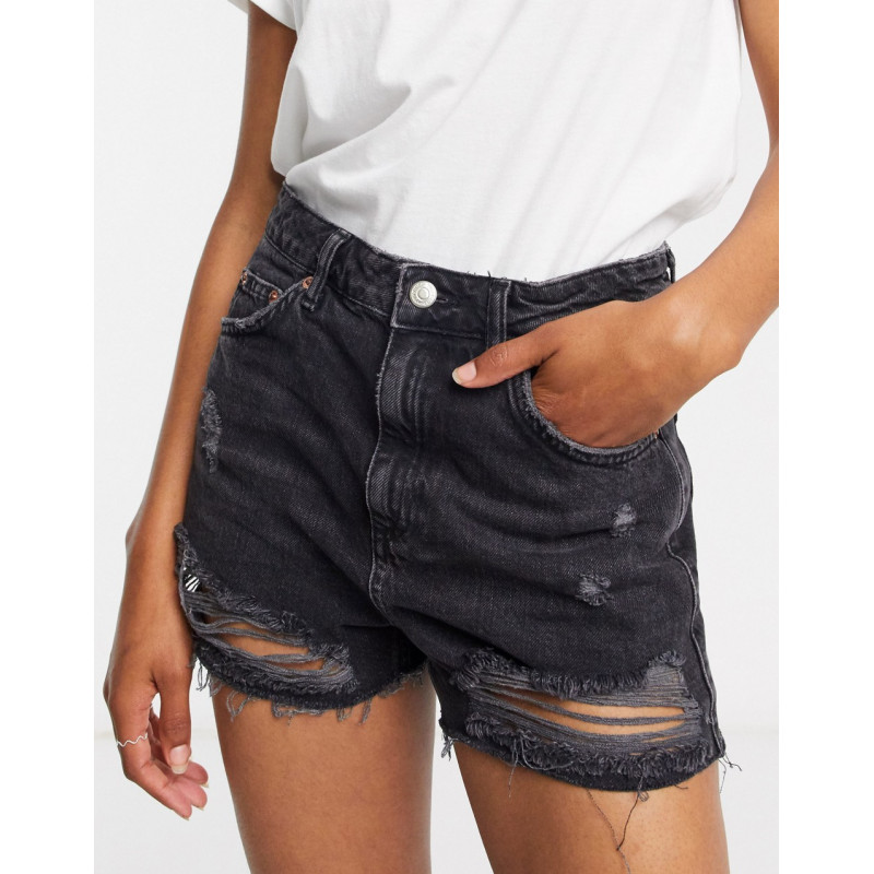 Topshop denim rip shorts in...