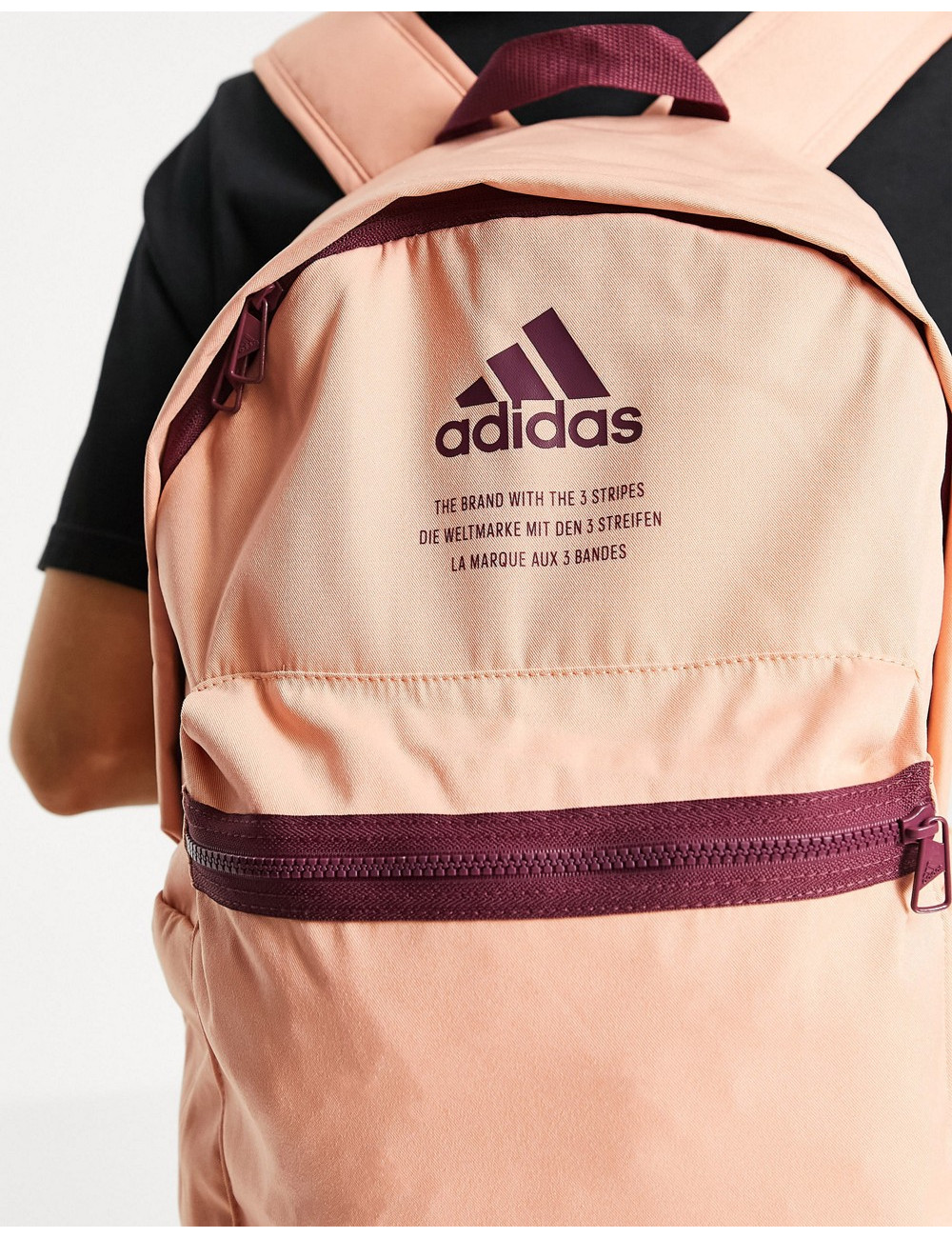 adidas backpack in peach
