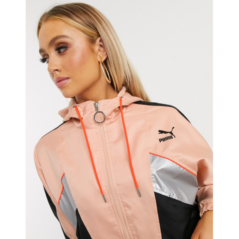 Puma luxe track jacket in pink