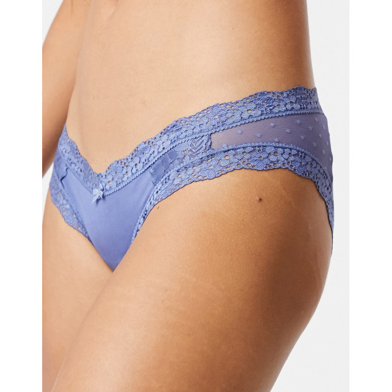 Aerie lace thong in blue