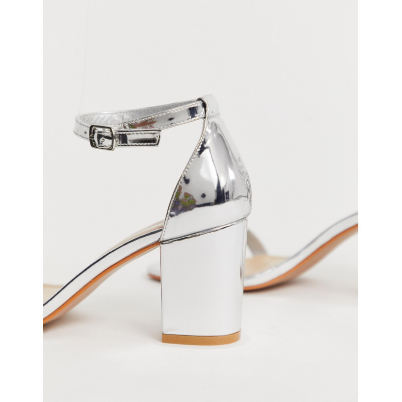 Glamorous silver block heel...