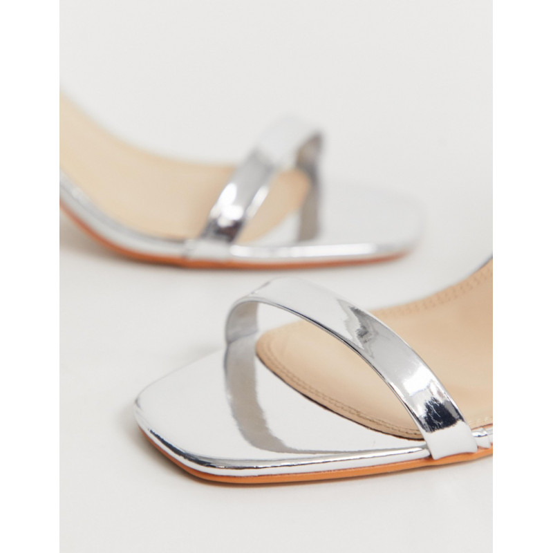 Glamorous silver block heel...