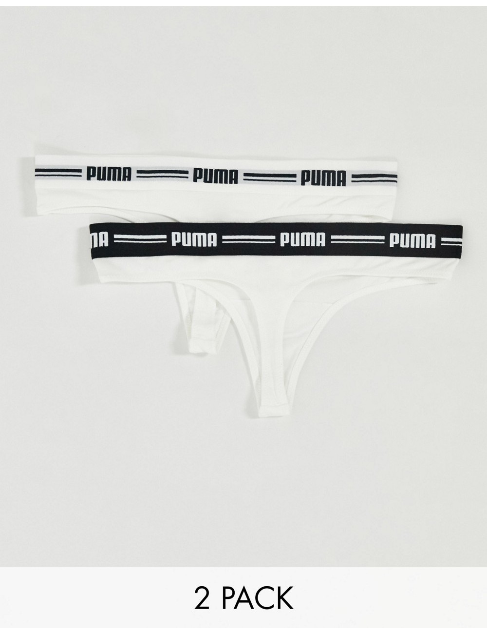 Puma 2 pack logo thongs in...