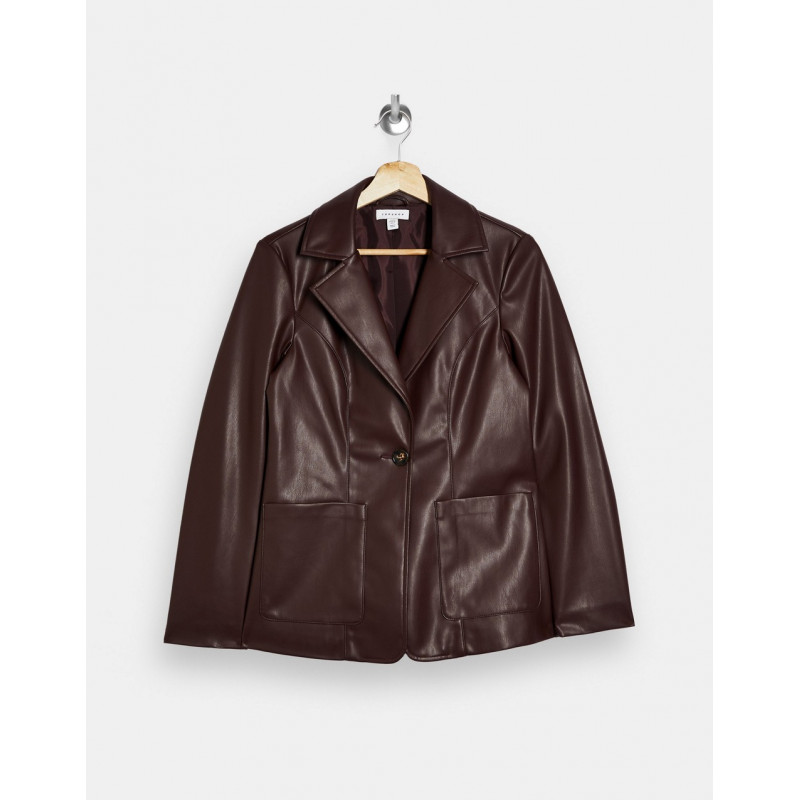 Topshop faux leather blazer...