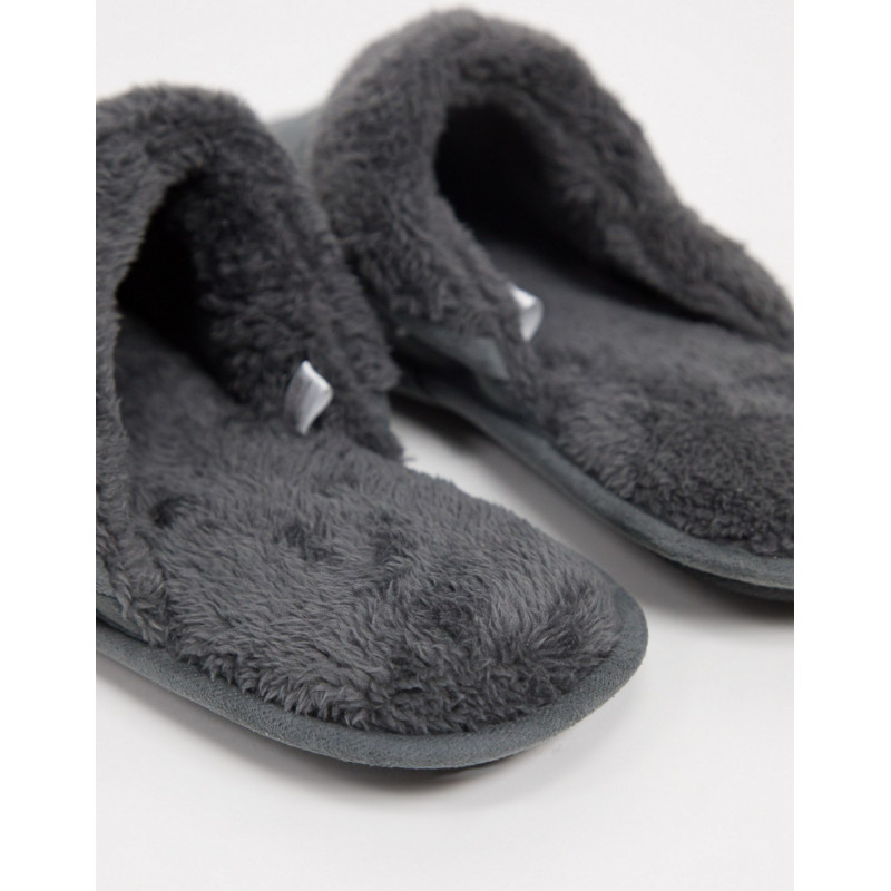 Totes mule slippers in grey...