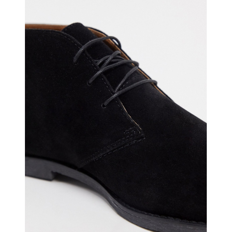 Topman chukka boots in black