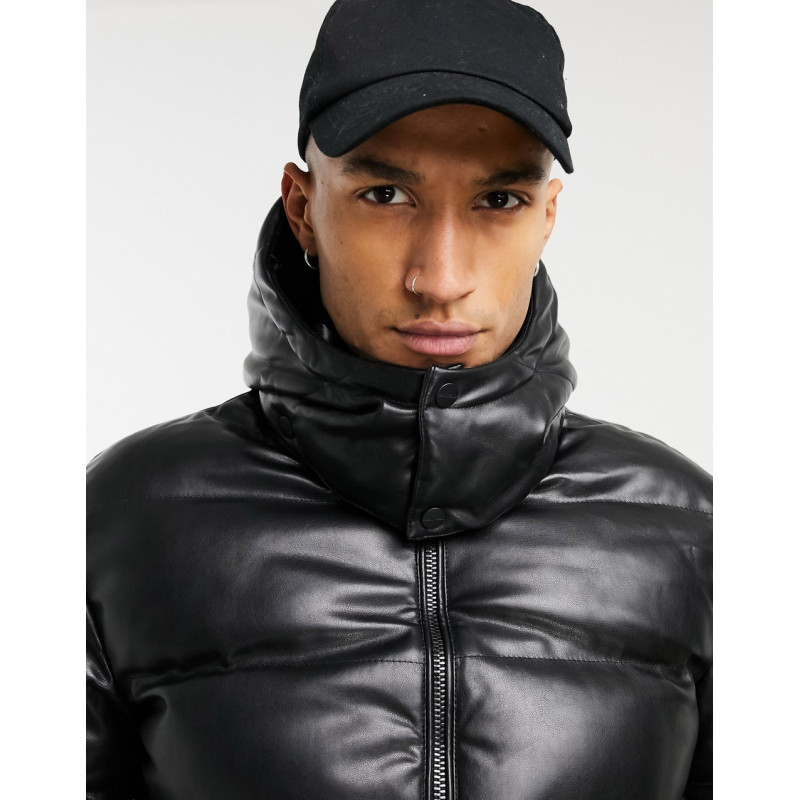 Mauvais leather look puffer...