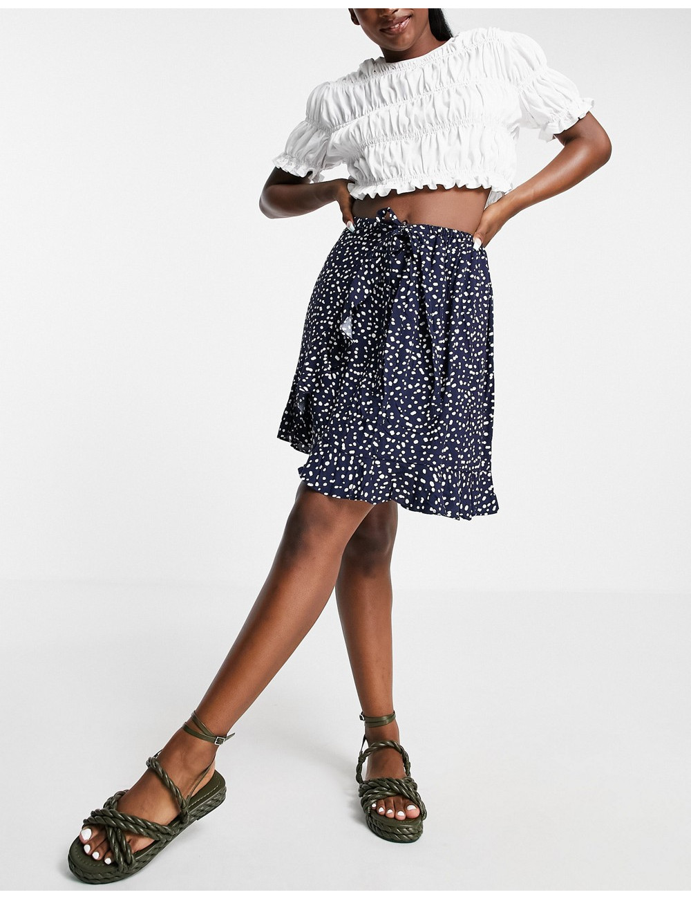 J. Crew spotted wrap skirt
