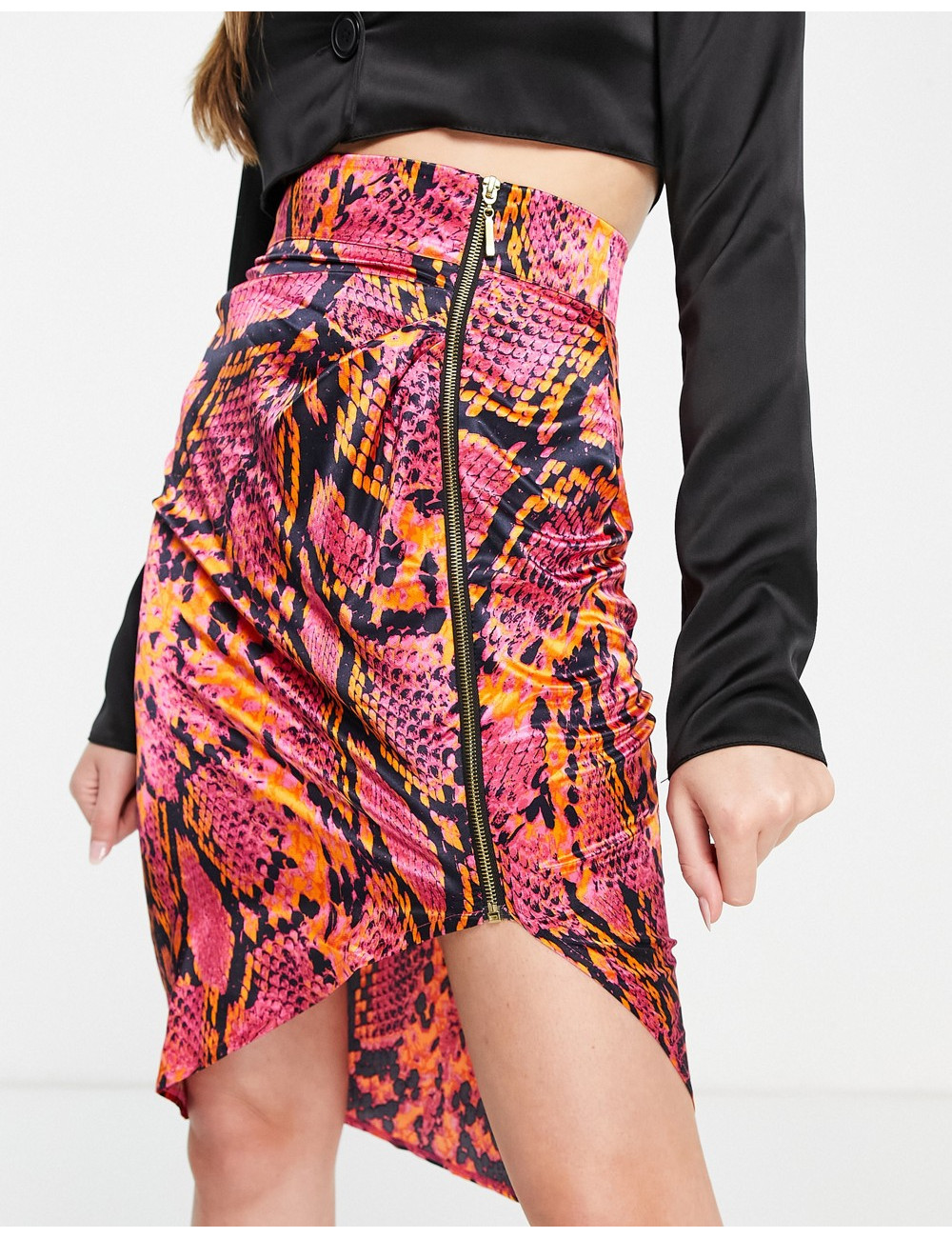 Vesper midi skirt with zip...