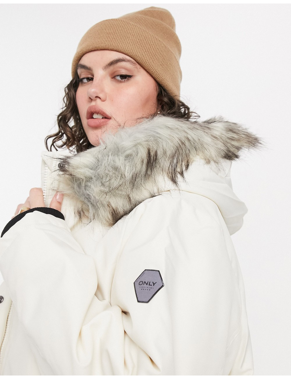 Only Curve Parka jacket in...