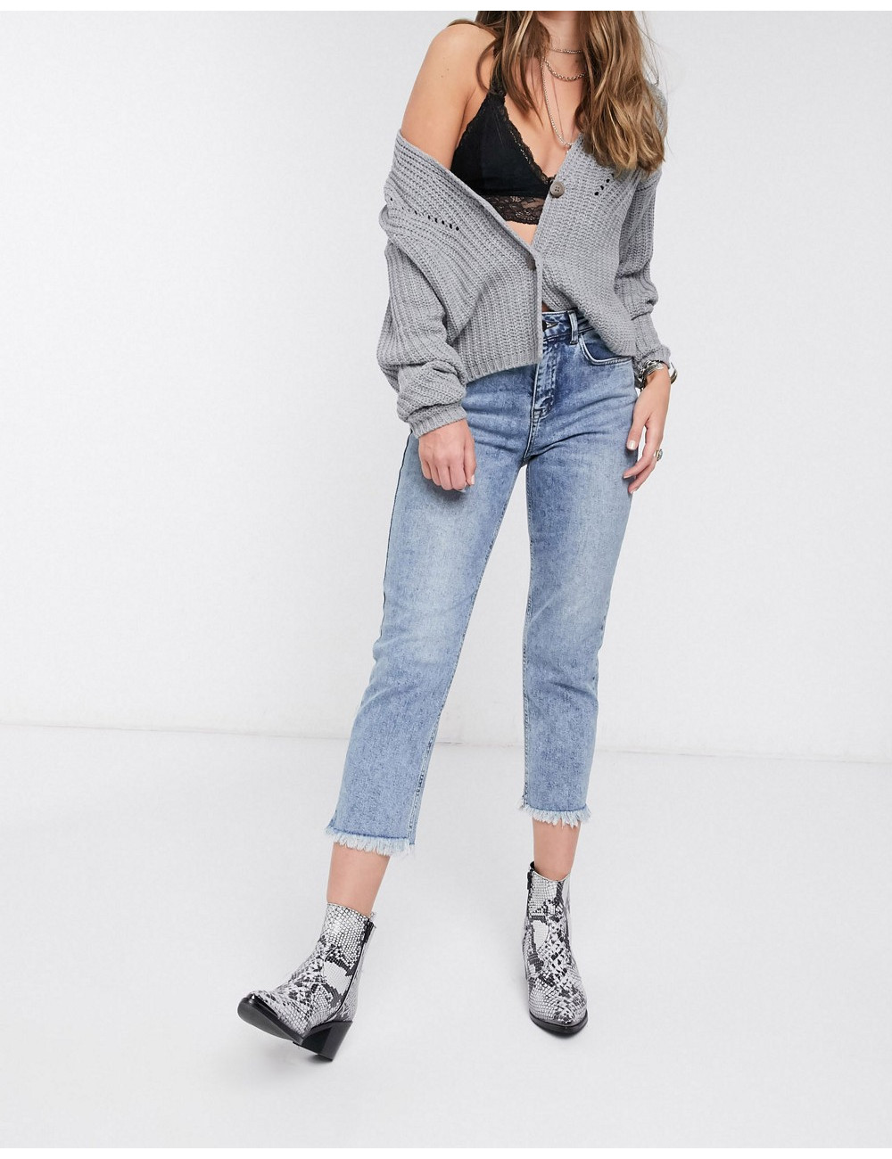 Object cropped mom jeans in...
