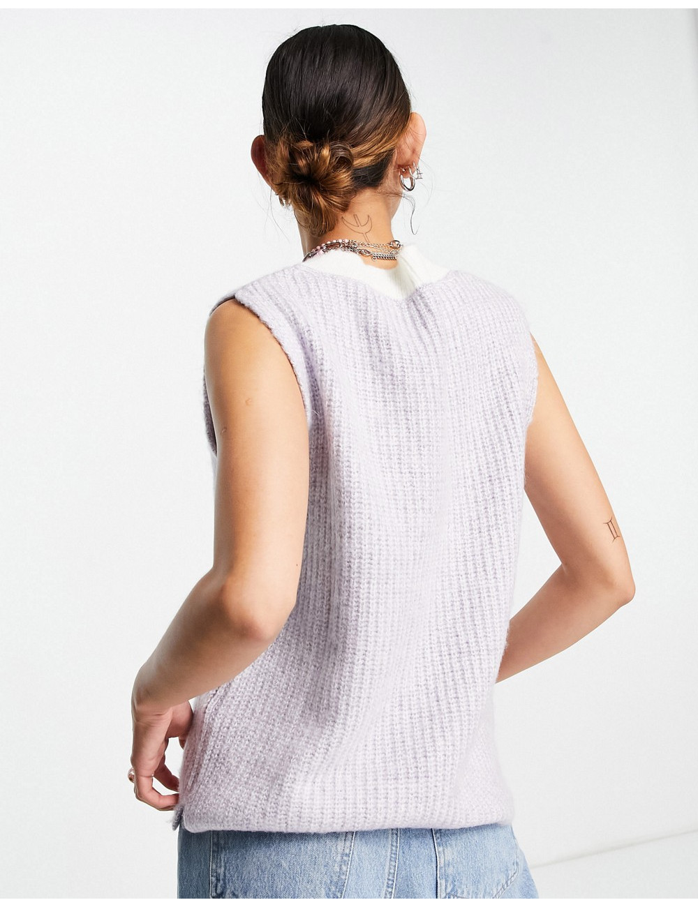 Topshop knitted v-neck marl...