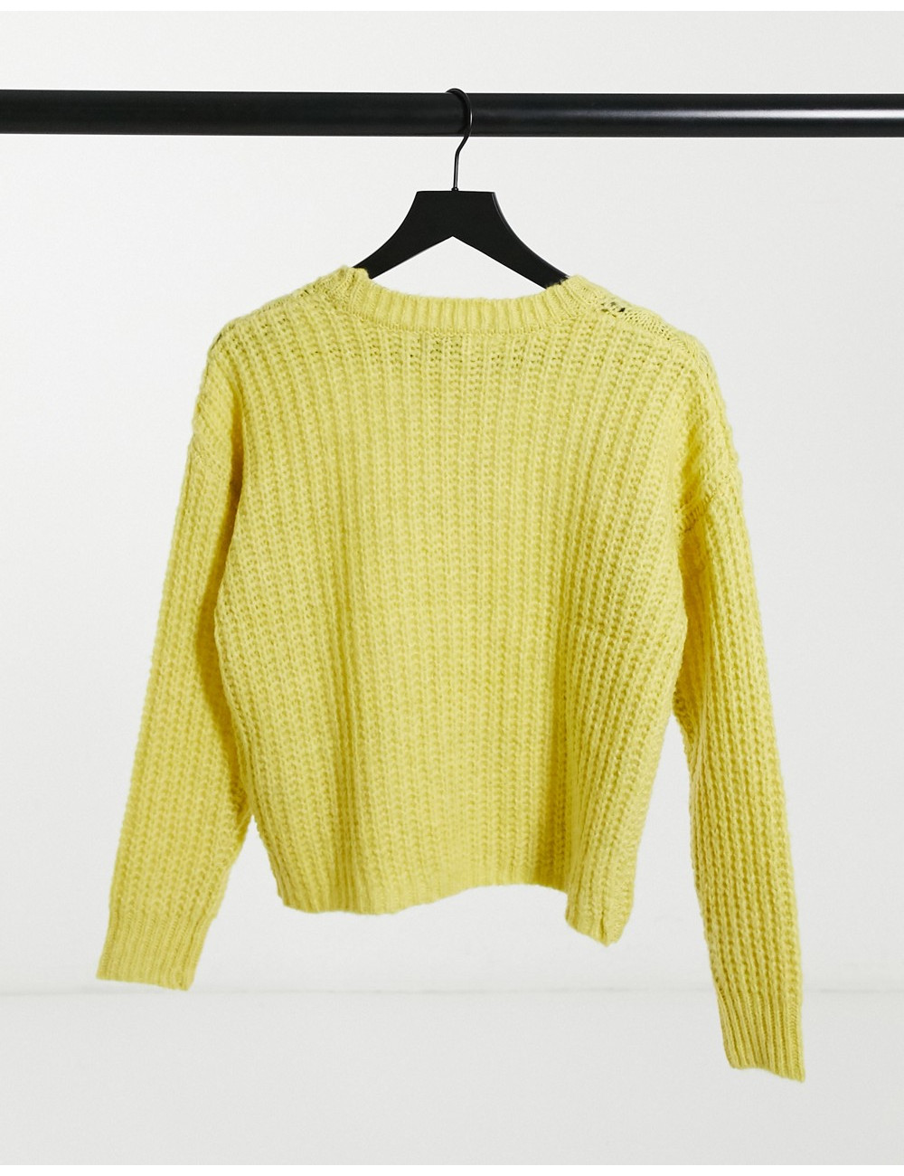 JDY cable knit jumper in lime