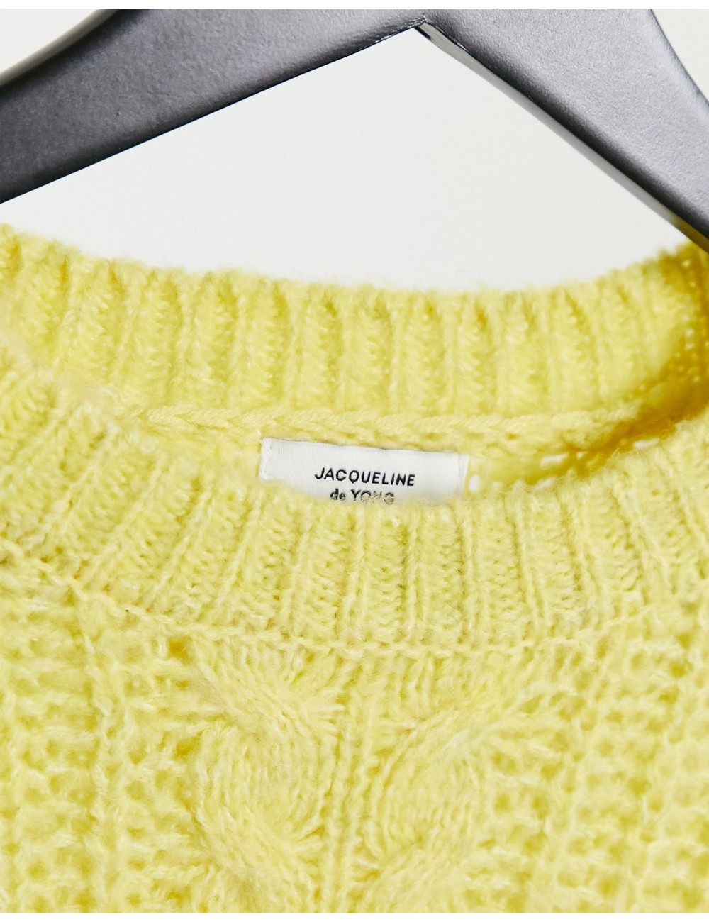 JDY cable knit jumper in lime