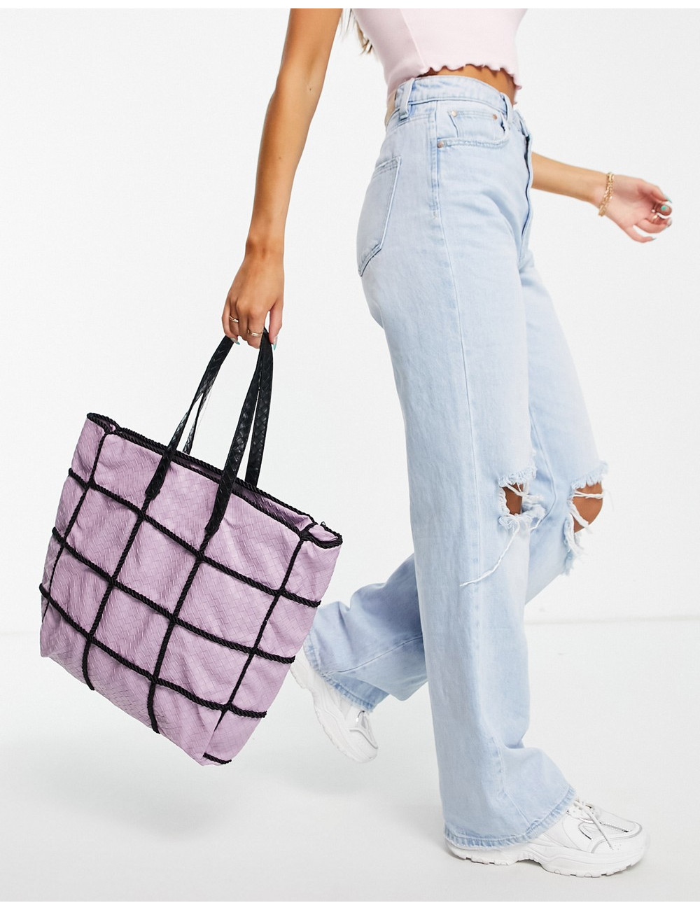 SVNX straw tote bag with...