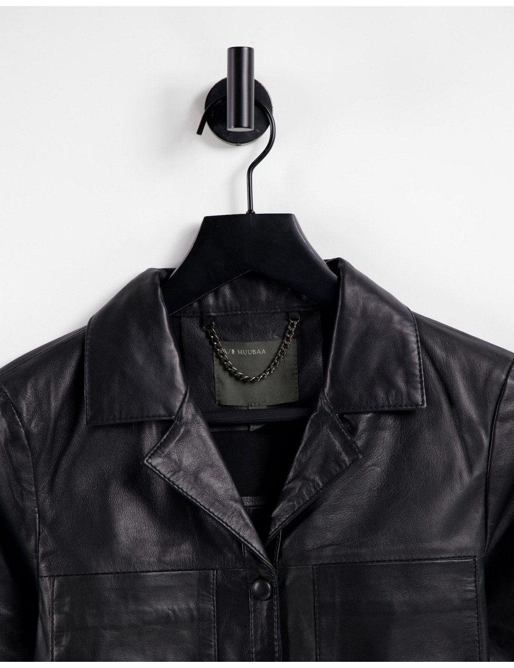 Muubaa leather shirt in black