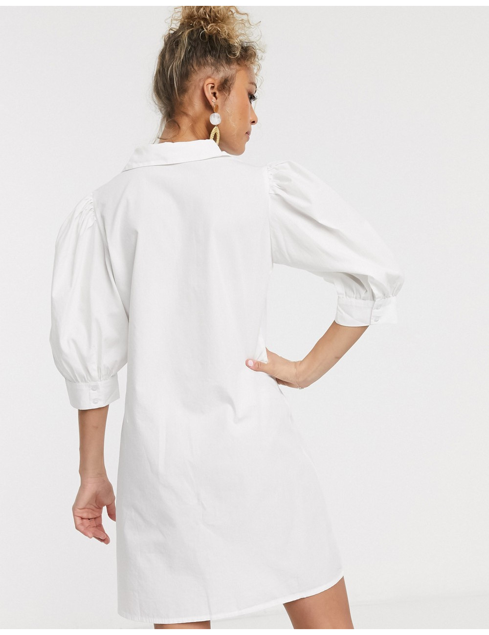 Pieces shirt dress with...