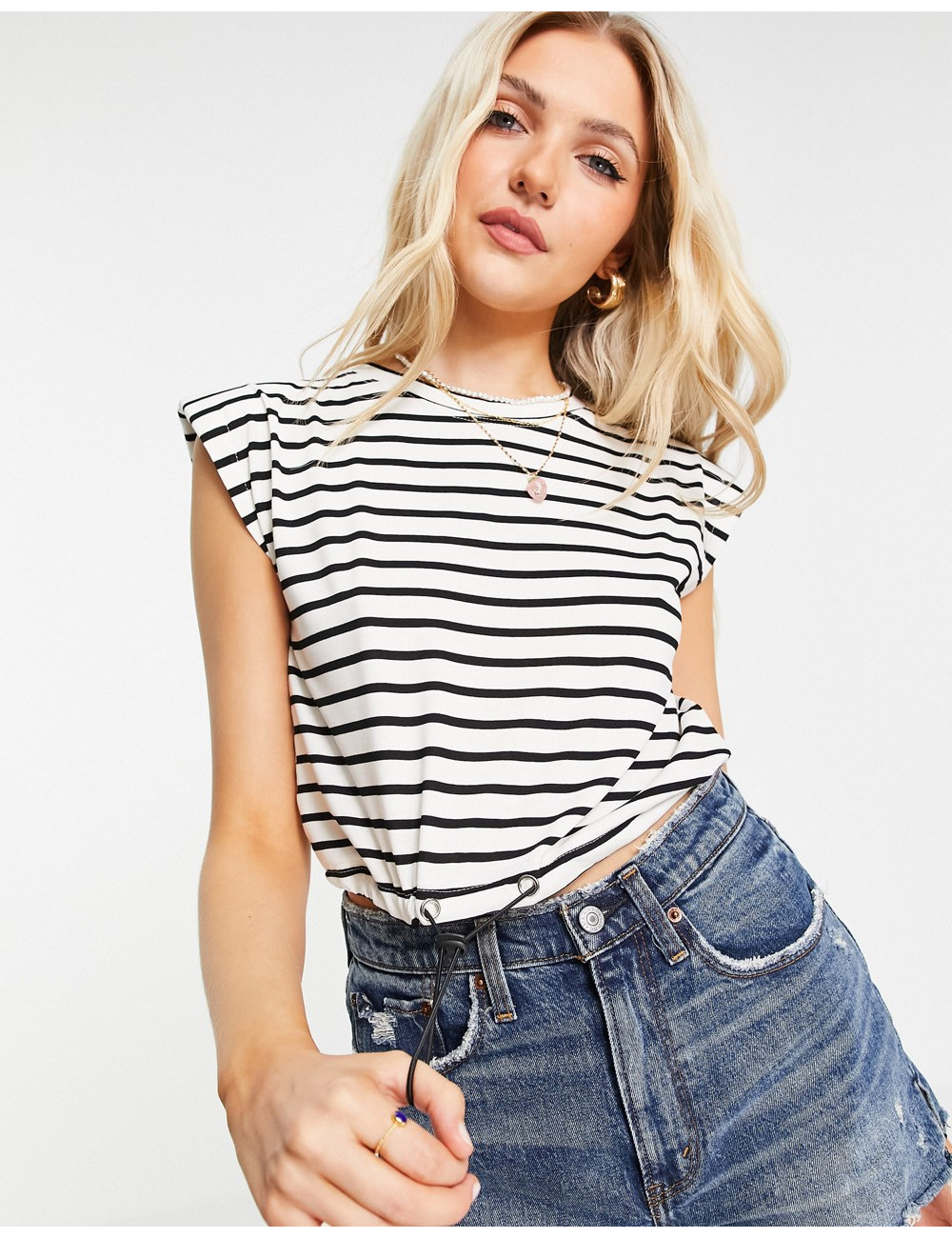 QED London crop top with...