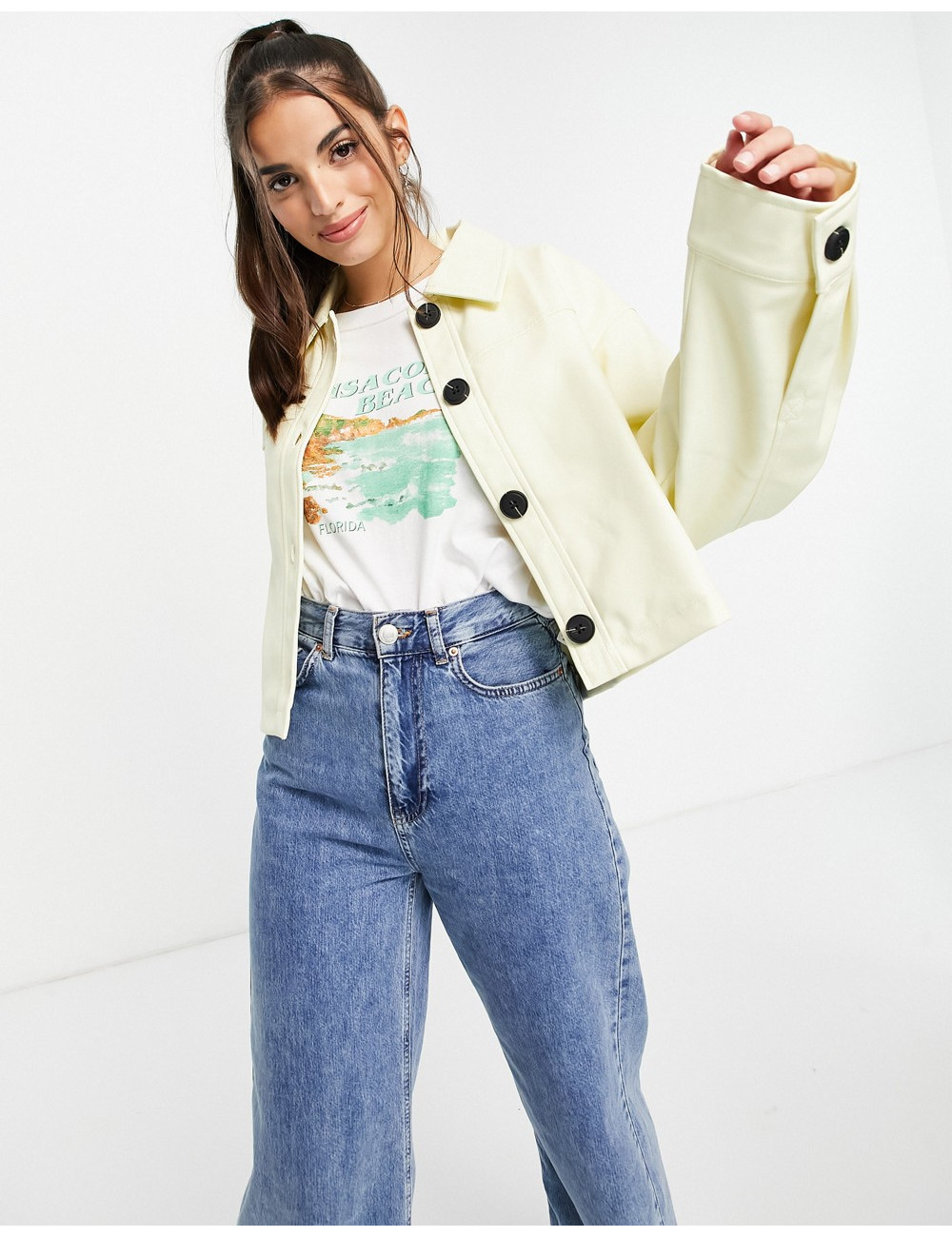 ASOS DESIGN cropped faux...