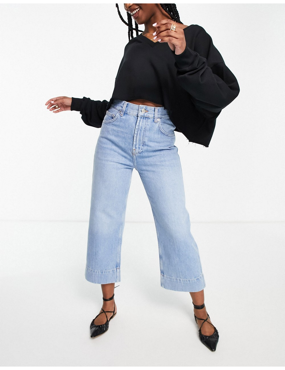 Topshop cropped jeans in...