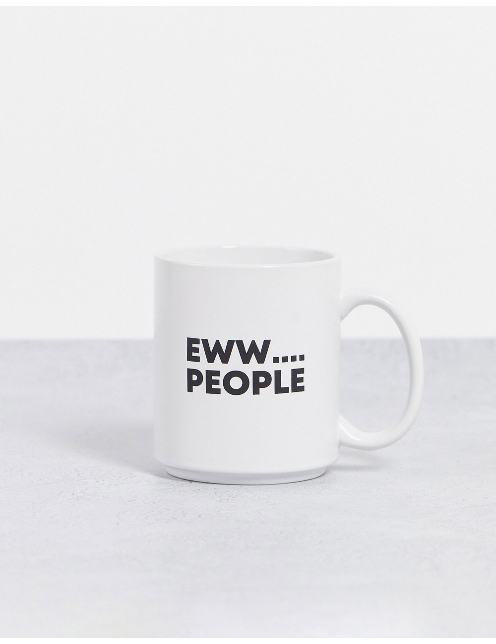 Typo mug with eww people...