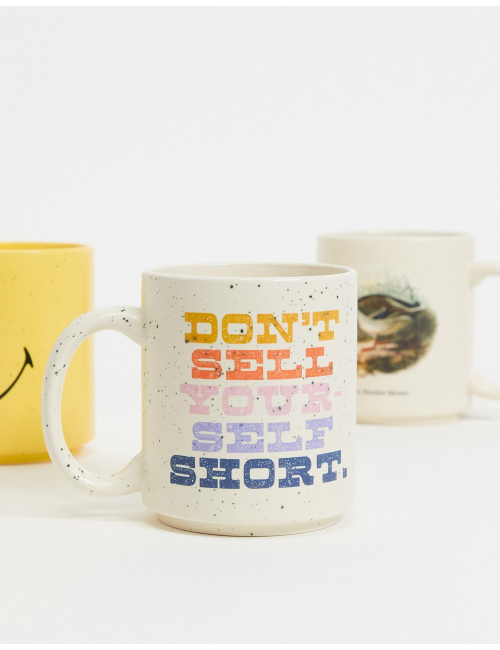 Typo mug with slogan 'don't...