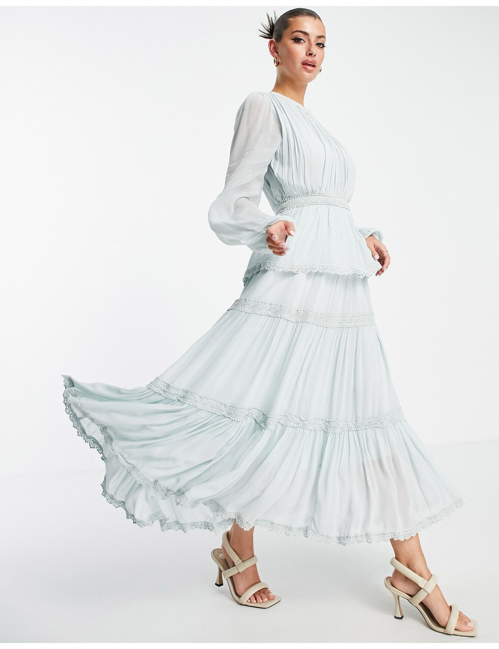 Y.A.S pleated tiered maxi...