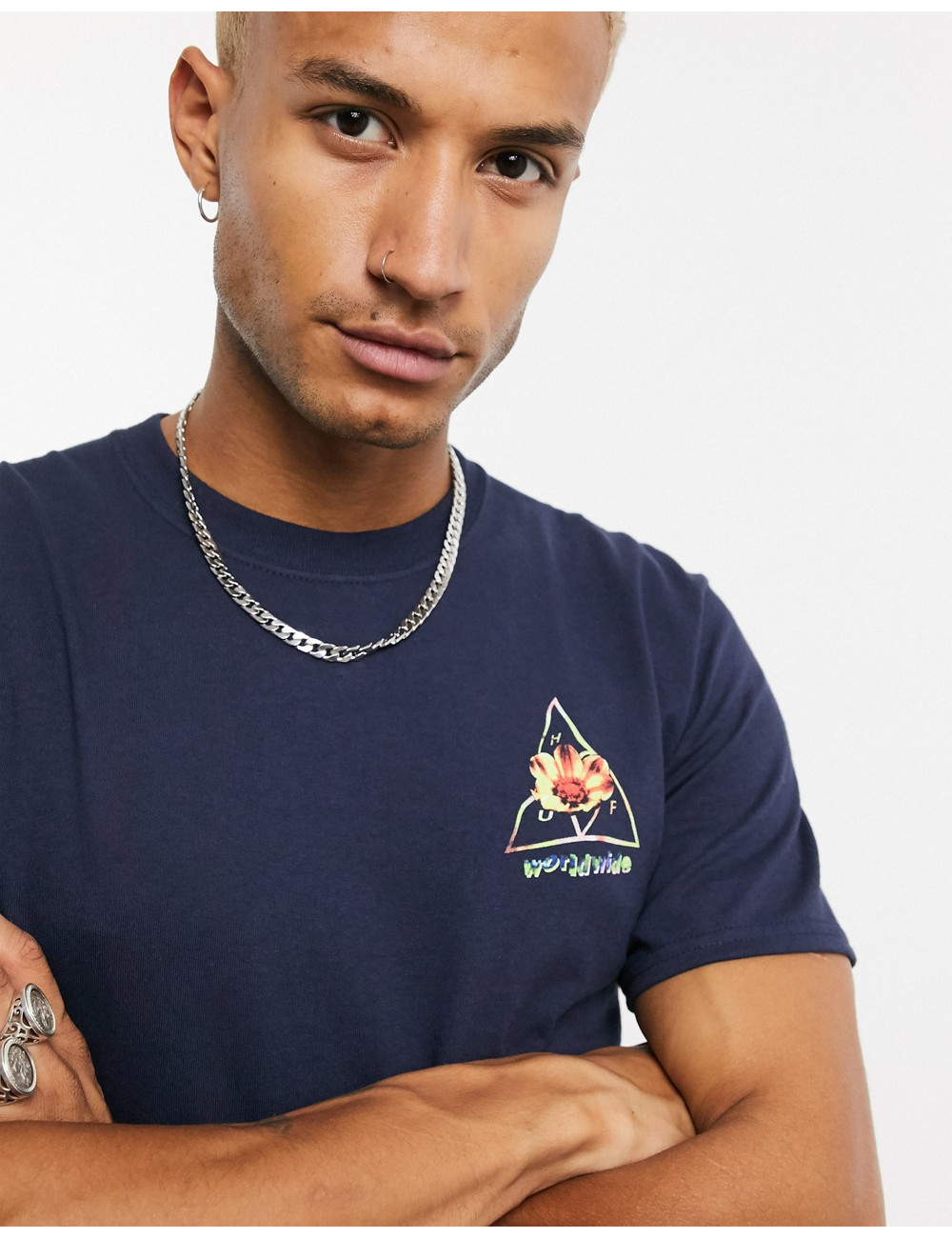HUF Come Down t-shirt in navy