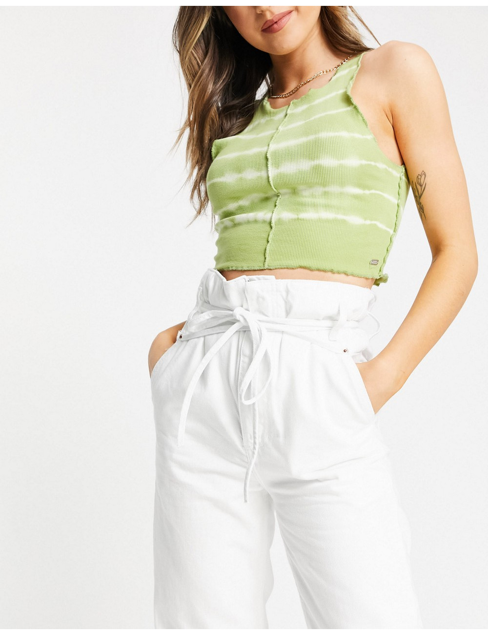 Topshop high-waisted paper...