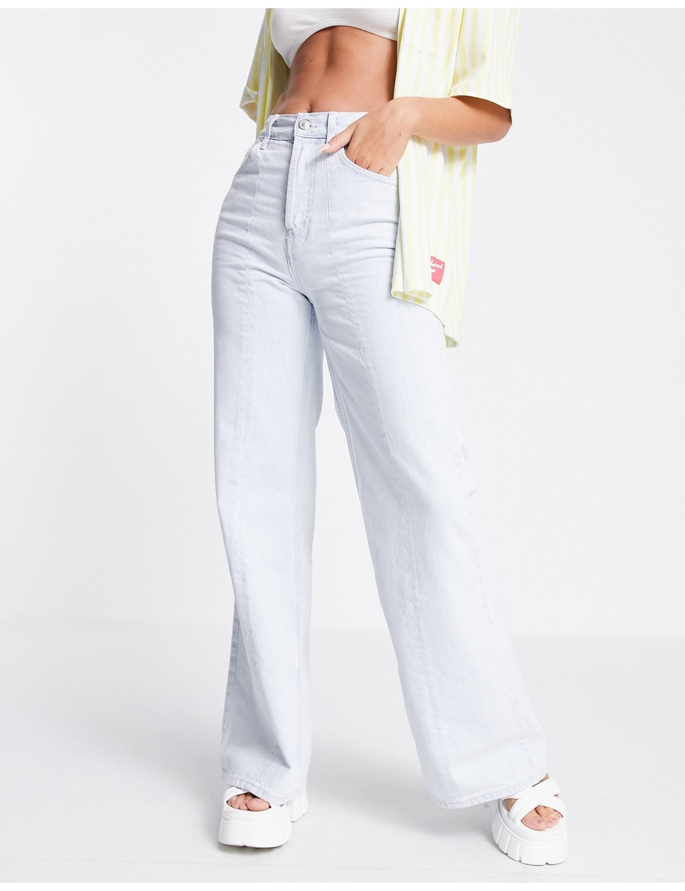 Topshop wide leg jeans with...