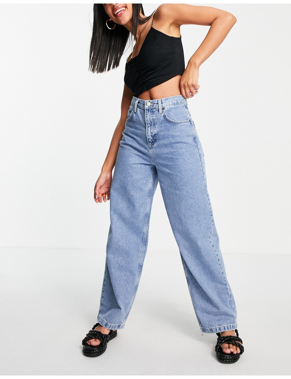 Topshop baggy jeans in mid...