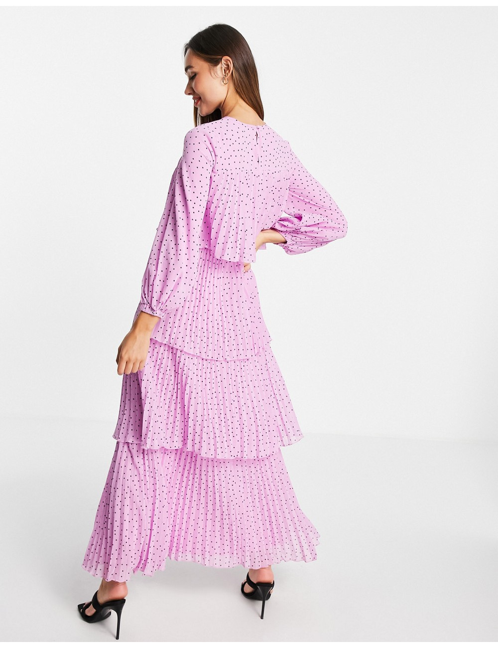 ASOS DESIGN tiered pleated...