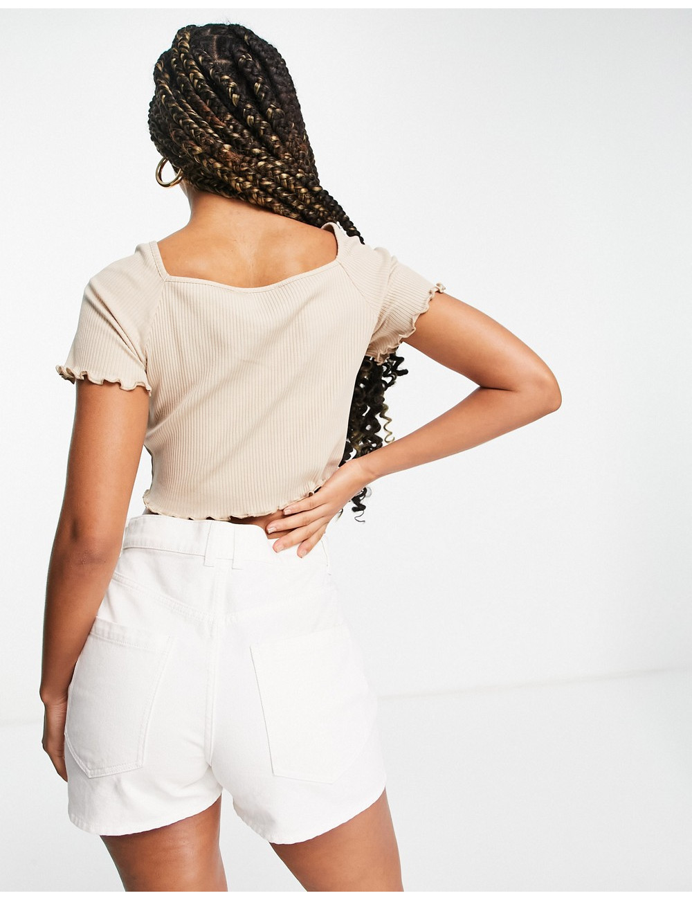 NA-KD baby lock cropped top...