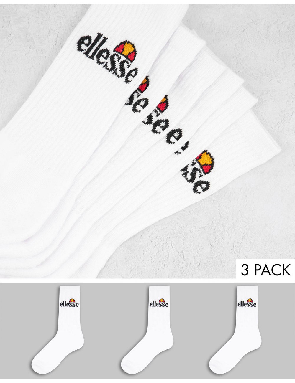 ellesse 3 pack logo sock in...