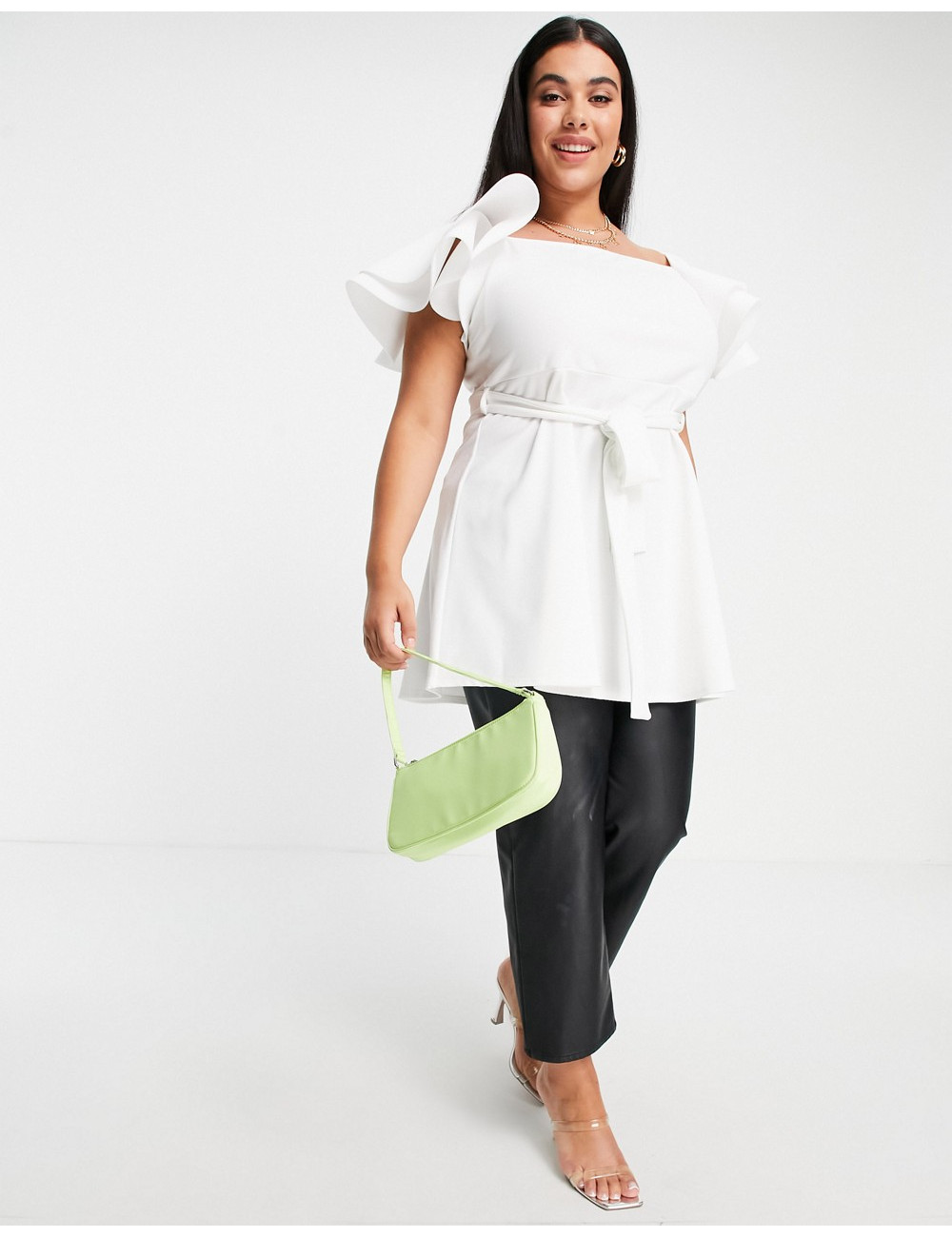 Yours peplum top in white
