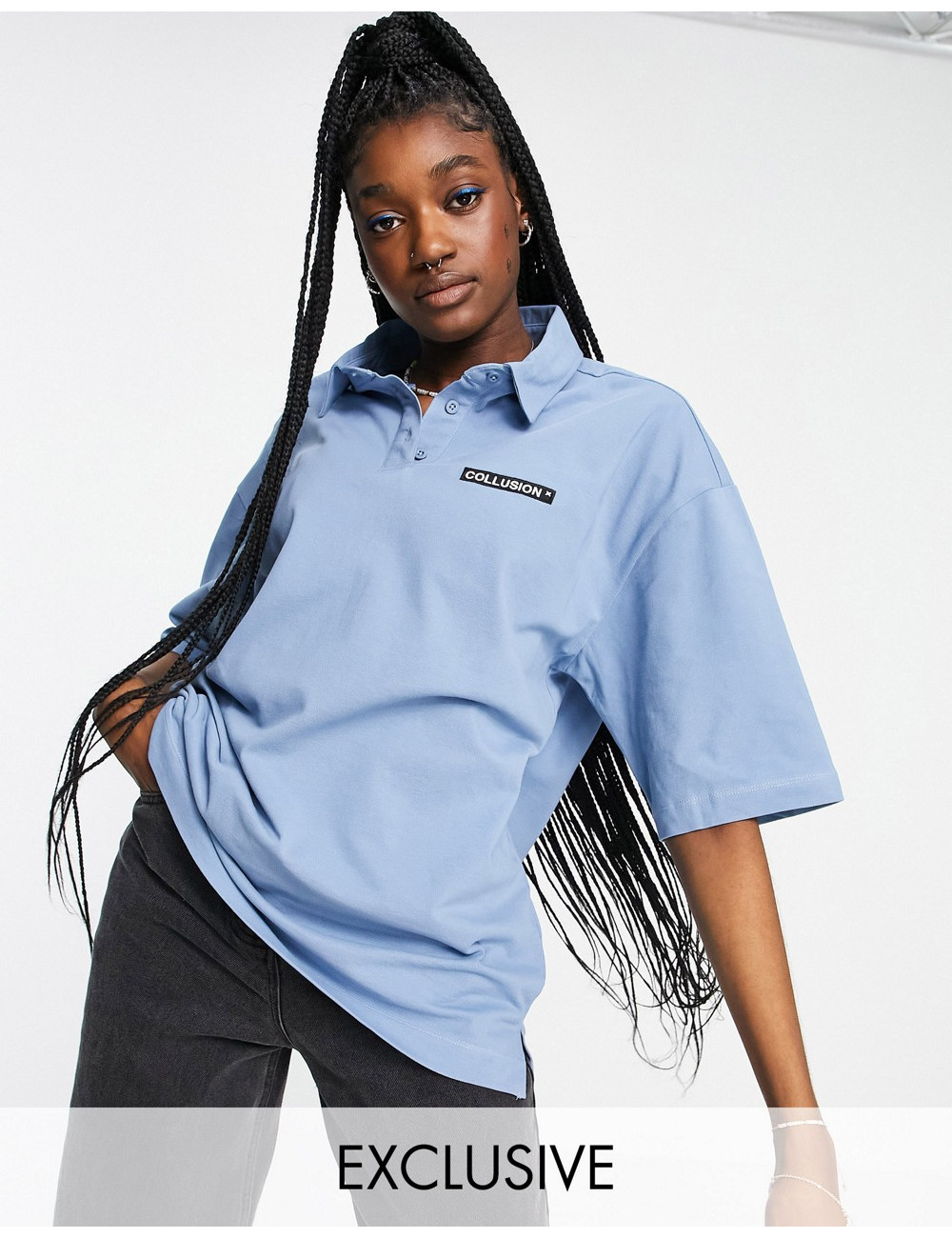COLLUSION oversized polo in...