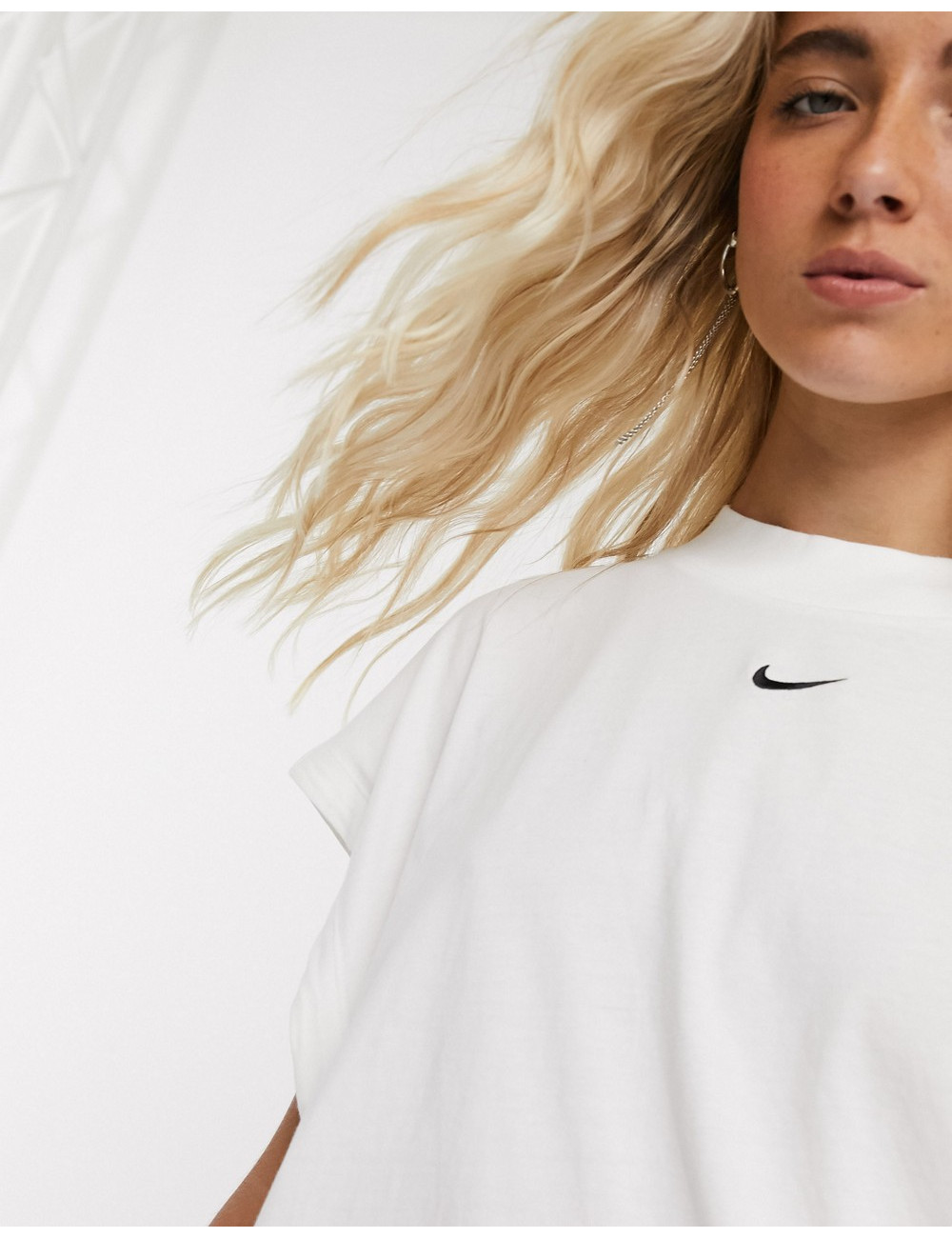 Nike High Neck White T-Shirt