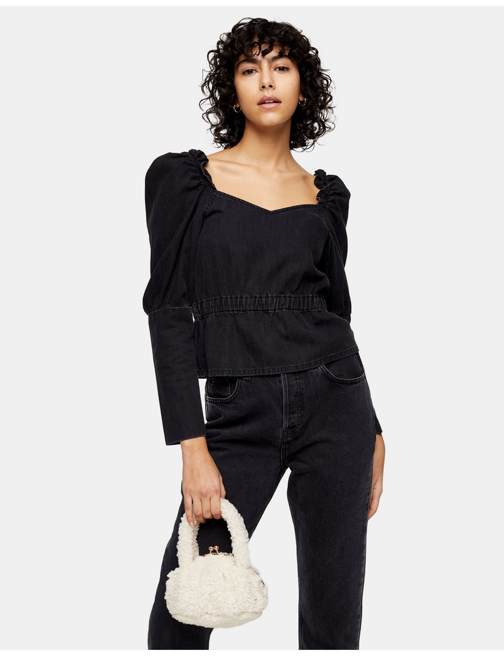Topshop Ruched Long Sleeve...