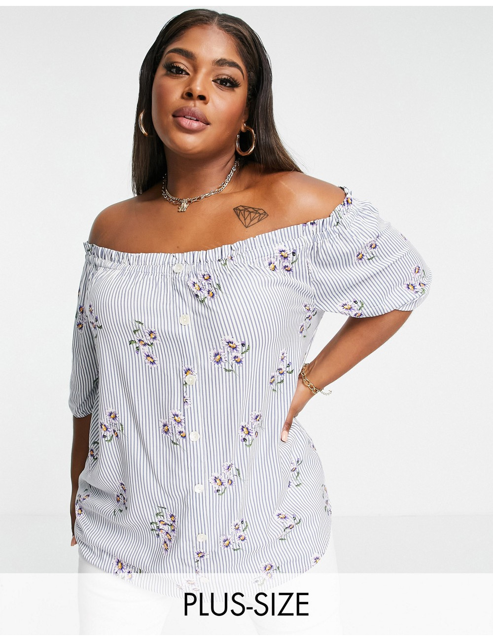 Yours bardot blouse in floral