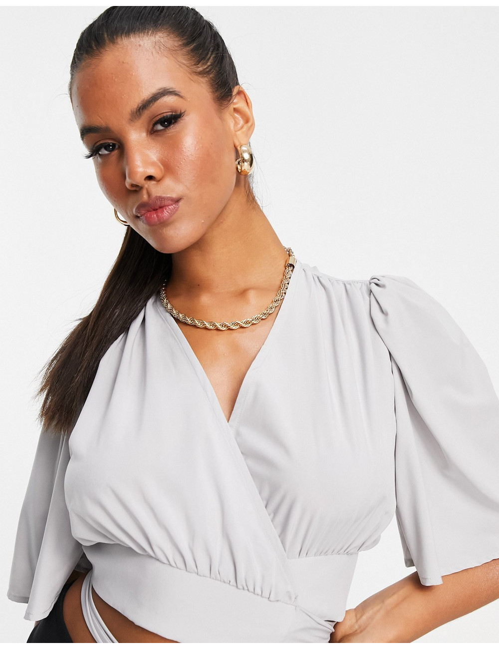 NA-KD crop wrap top in...