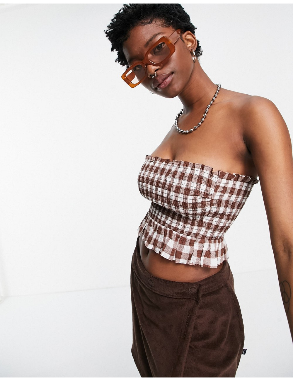 COLLUSION gingham bandeau...