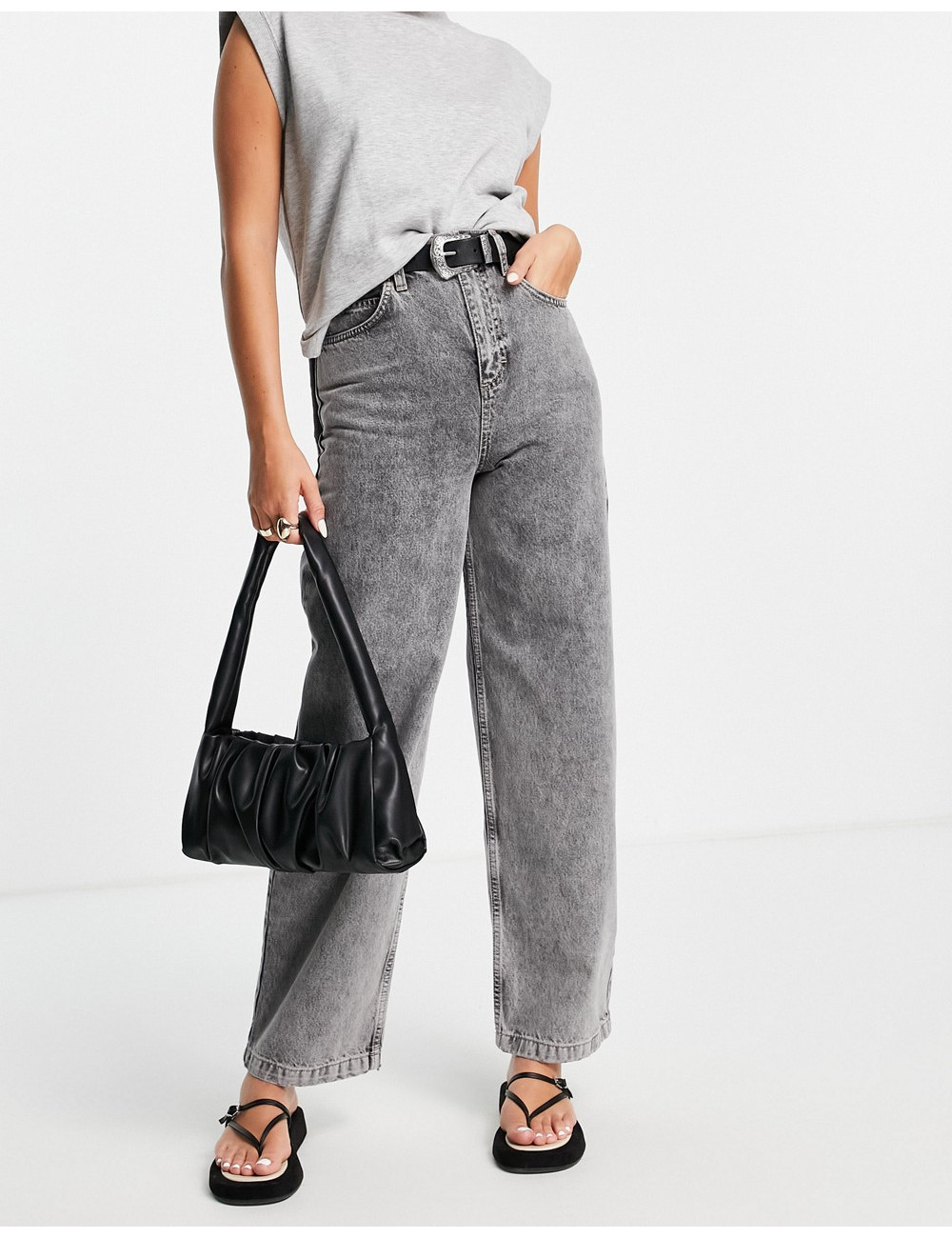 Topshop baggy jeans in grey