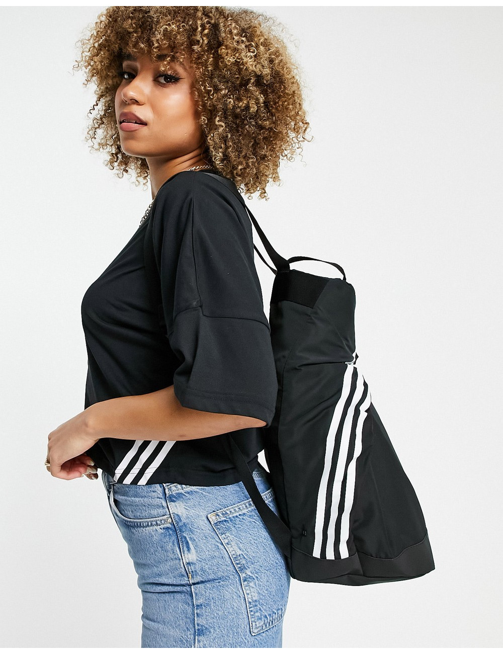 adidas 3 stripe backpack in...