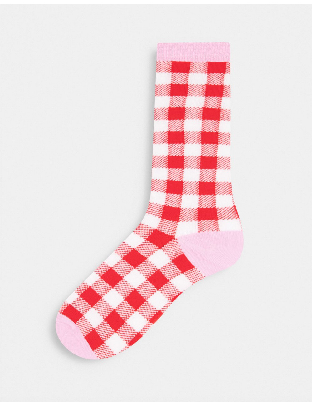Typo socks in red gingham...