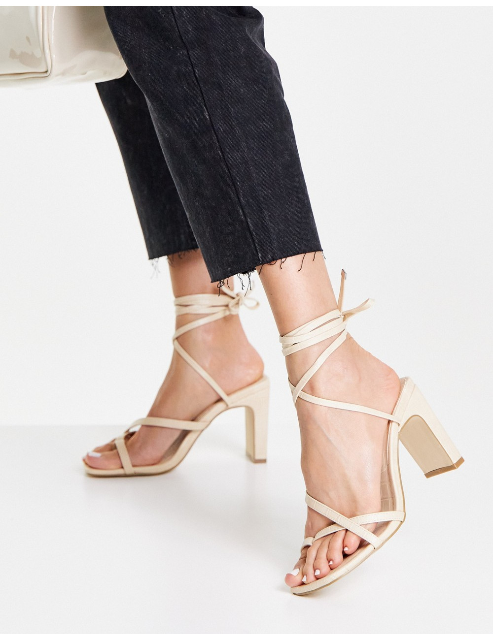 New Look ankle tie strappy...