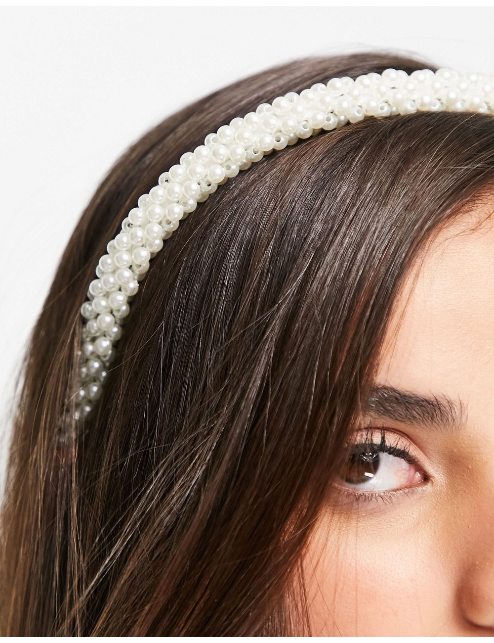 ASOS DESIGN headband in pearl