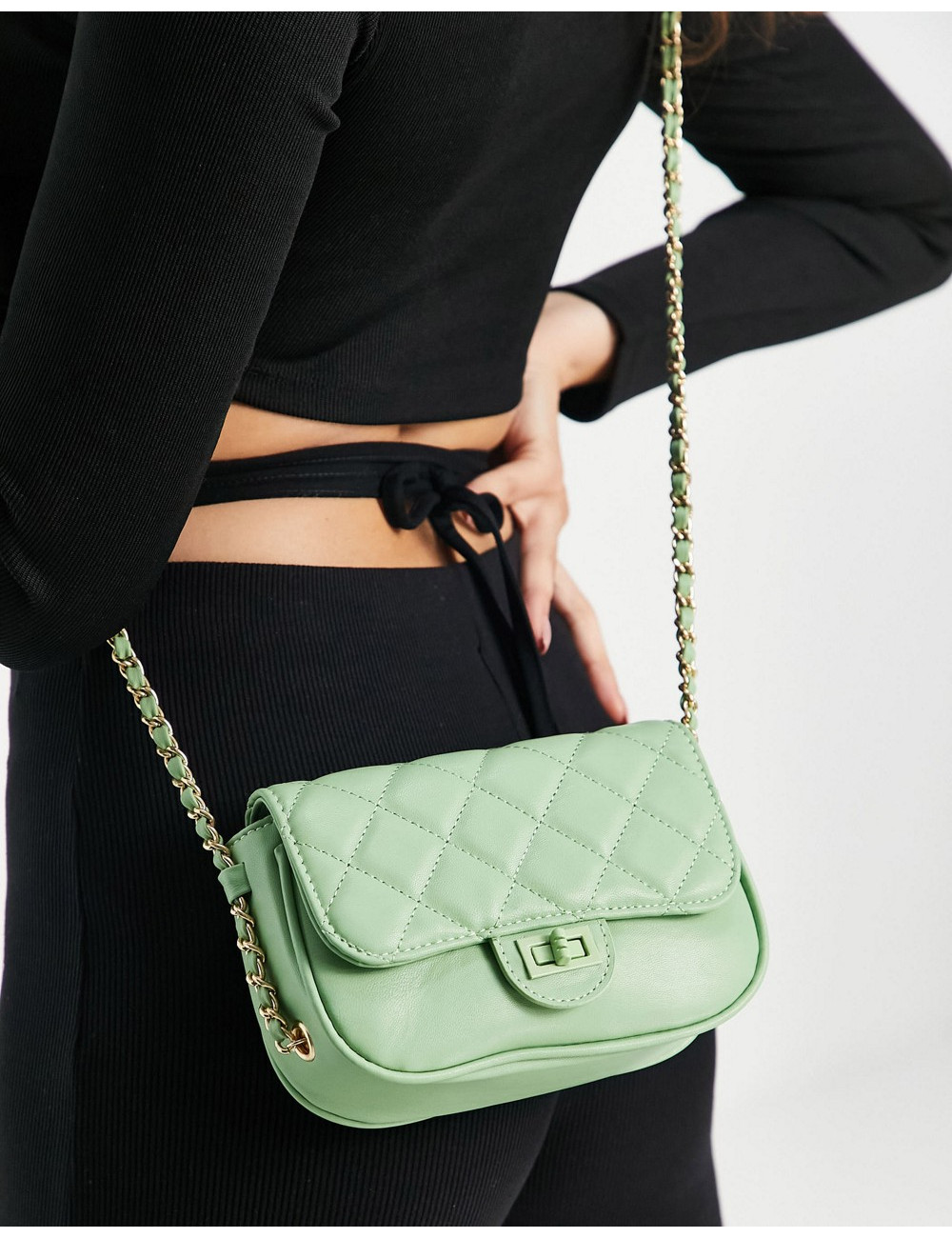 Ego foldover quilted bag in...
